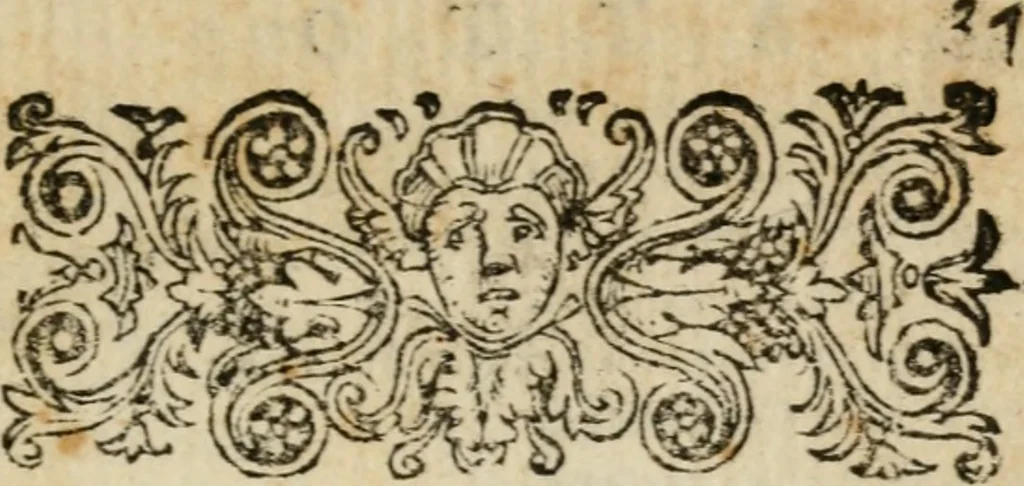 An illustration from La regina sant' Orsola, del sig. Andrea Saluadori : rappresetata nel teatro del sereniss. gran duca di Toscana al serenissimo principe Vladislao Sigismondo, principe di Polonia e di Suezia ; et, I fiori del Caluario, del medesimo, 1625, leaf 44