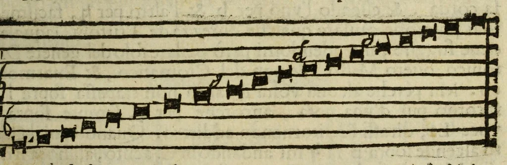 An illustration from La regola del canto fermo ambrosiano, 1622, leaf 19