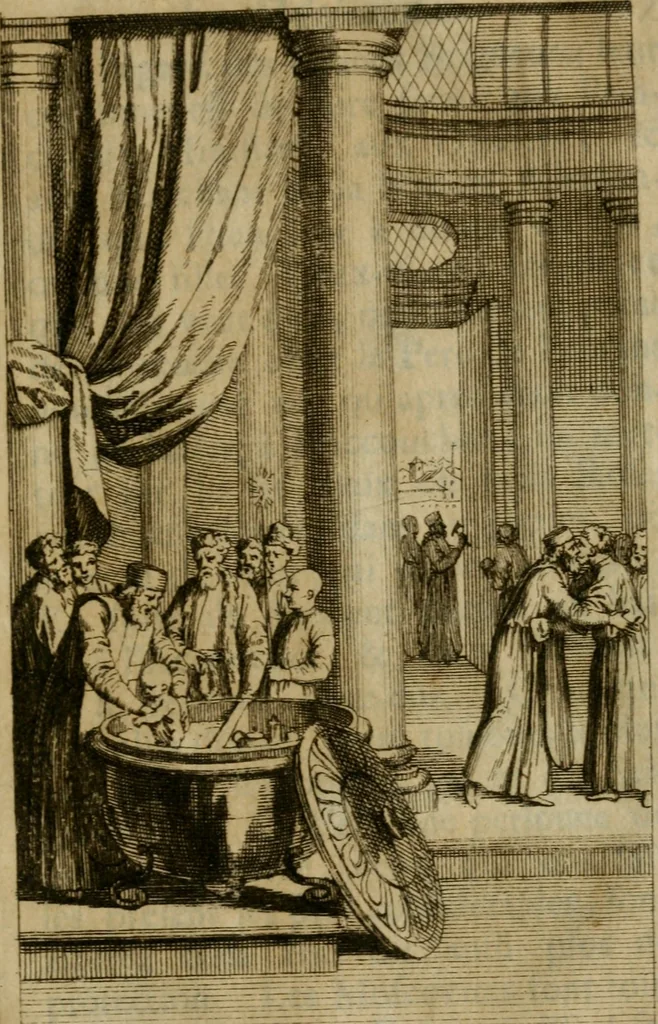 An illustration from La religion ancienne et moderne des moscovites : enrichie de figures, 1698, leaf 134