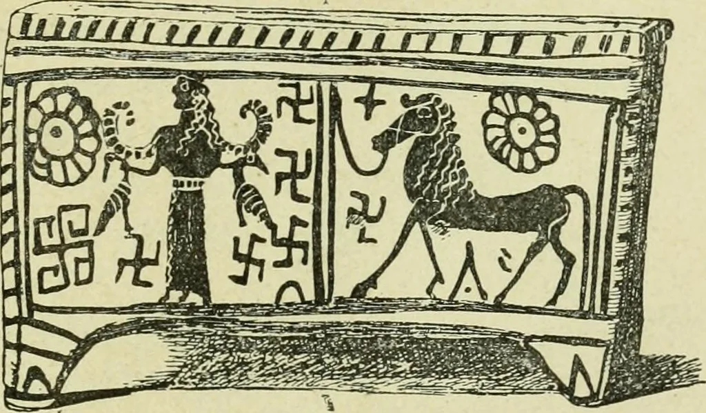 An illustration from La religion des Gaulois; les Druides et la druidisme;, 1897, leaf 213
