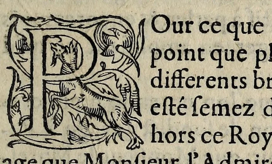 An illustration from La response faicte par Monsievr le Mareschal de Montmorency quand on luy presenta le cõgé obtenu par Mõsieur le Cardinal de Lorraine, de faire porter armes defedues à ses gens: & le lendemain enuoyee au parquet de messieurs les gens du Roy, à ce que personne n'en peust pretendre ignorance. Ensemble, Le discours du voyage faict à Paris par Monsieur l'Adminal au mois de Ianuier dernier., 1565, leaf 11