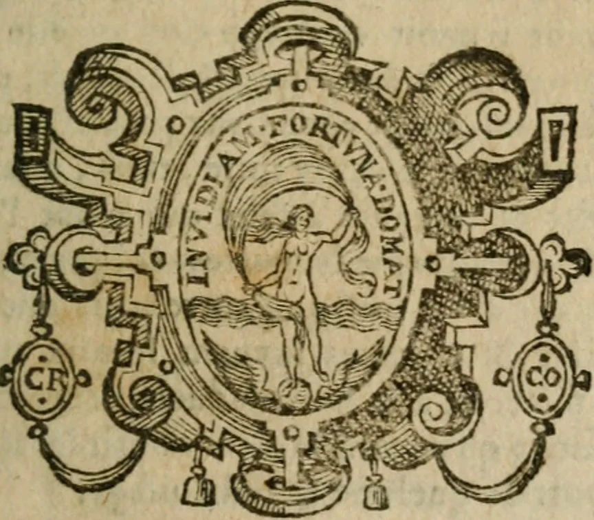 An illustration from L'arithmetiqve. Augm. de nouueau de plusieurs belles regles subtiles & briefues, traictant de diuers trafficqs de marchandises, à chacun d'iceux les regles qui y sont necessaires, outre la reduction des monnoyes, aulnages, & poids. Regles du fin or, d'argent, & alliages de metaux ... Auec plusieurs belles demandes vtiles & necessaires à l'vsage commun. Enrichie d'vne instruction & maniere de trouuer le compte faict du toisage de Lyon, 1630, leaf 316