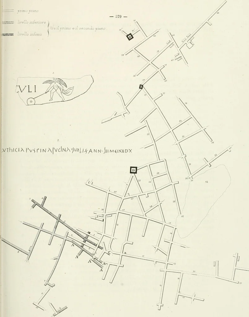 An illustration from La Roma sotterranea cristiana, 1864, leaf 408
