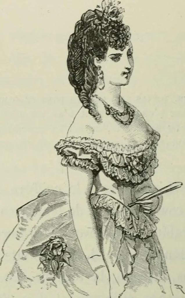 An illustration from L'art dans la parure et dans le vêtement, 1875, leaf 216