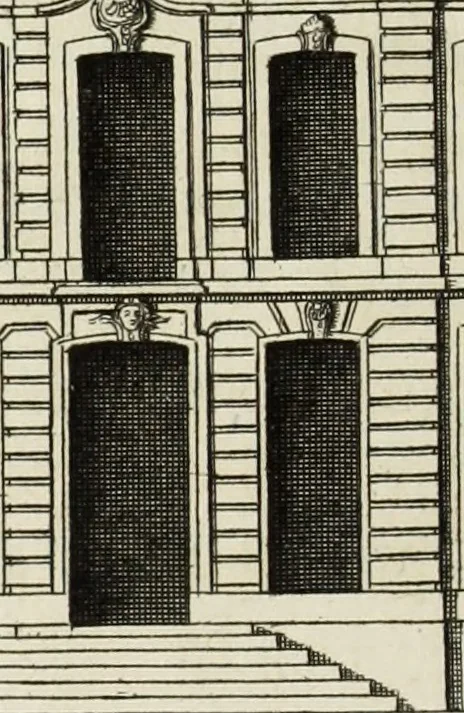 An illustration from L'art de bâtir des maisons de campagne : où l'on traite de leur distribution, de leur construction, & de leur decoration ... : avec l'explication de ses projets, et des desseins de menuiserie, de serrurerie, de parterres, & d'autres ornemens propres à la decoration intérieure & extérieure ..., 1743, leaf 211