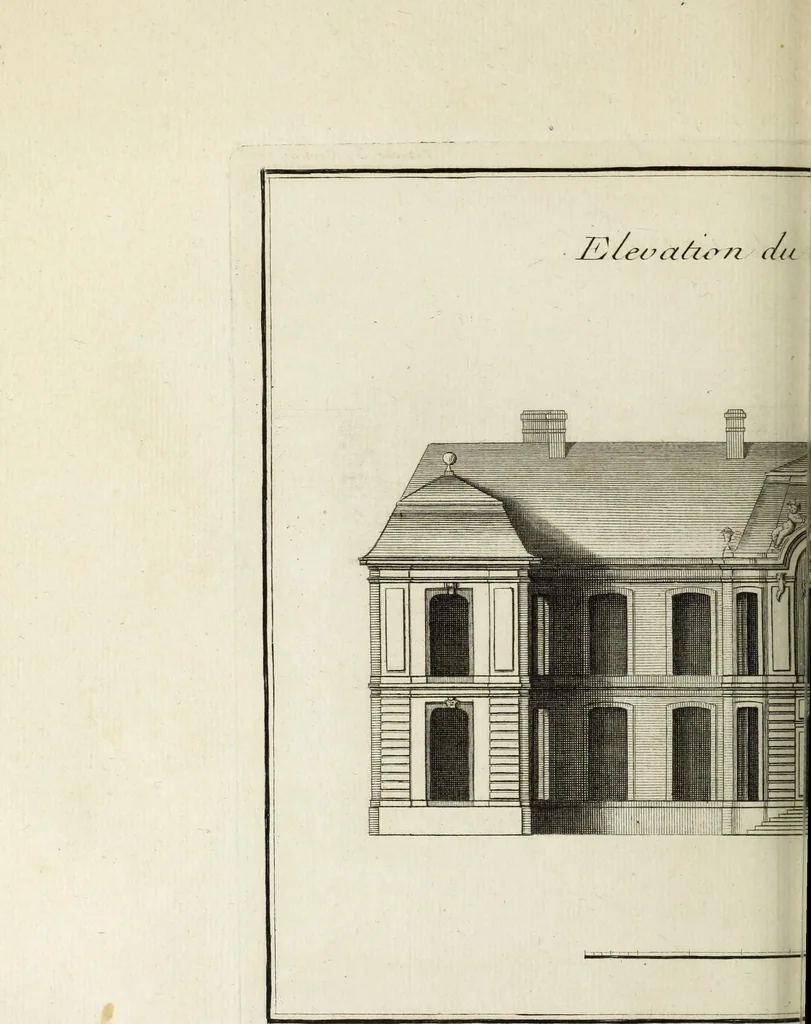 An illustration from L'art de bâtir des maisons de campagne : où l'on traite de leur distribution, de leur construction, & de leur decoration ... : avec l'explication de ses projets, et des desseins de menuiserie, de serrurerie, de parterres, & d'autres ornemens propres à la decoration intérieure & extérieure ..., 1743, leaf 245