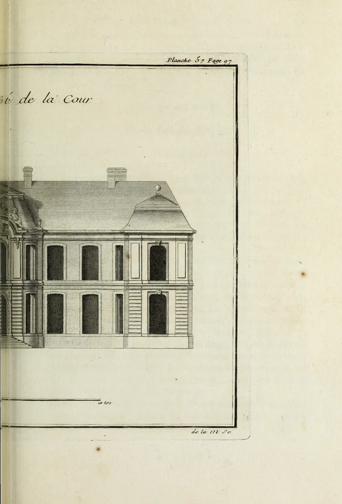 An illustration from L'art de bâtir des maisons de campagne : où l'on traite de leur distribution, de leur construction, & de leur decoration ... : avec l'explication de ses projets, et des desseins de menuiserie, de serrurerie, de parterres, & d'autres ornemens propres à la decoration intérieure & extérieure ..., 1743, leaf 246