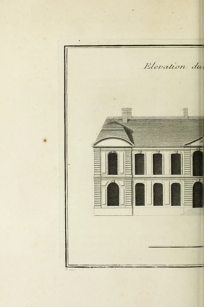 An illustration from L'art de bâtir des maisons de campagne : où l'on traite de leur distribution, de leur construction, & de leur decoration ... : avec l'explication de ses projets, et des desseins de menuiserie, de serrurerie, de parterres, & d'autres ornemens propres à la decoration intérieure & extérieure ..., 1743, leaf 275
