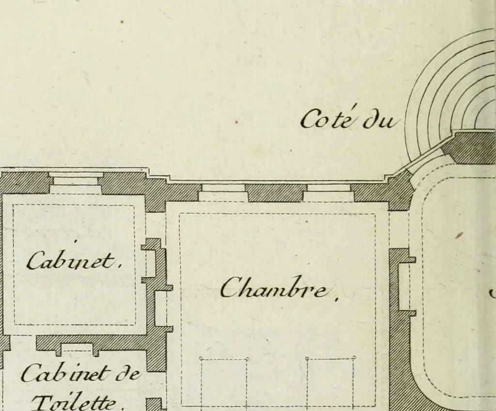 An illustration from L'art de bâtir des maisons de campagne : où l'on traite de leur distribution, de leur construction, & de leur decoration ... : avec l'explication de ses projets, et des desseins de menuiserie, de serrurerie, de parterres, & d'autres ornemens propres à la decoration intérieure & extérieure ..., 1743, leaf 287