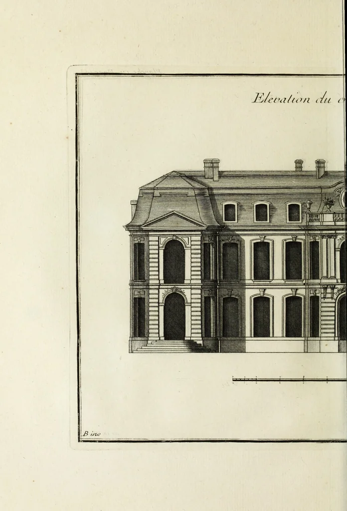 An illustration from L'art de bâtir des maisons de campagne : où l'on traite de leur distribution, de leur construction, & de leur decoration ... : avec l'explication de ses projets, et des desseins de menuiserie, de serrurerie, de parterres, & d'autres ornemens propres à la decoration intérieure & extérieure ..., 1743, leaf 529