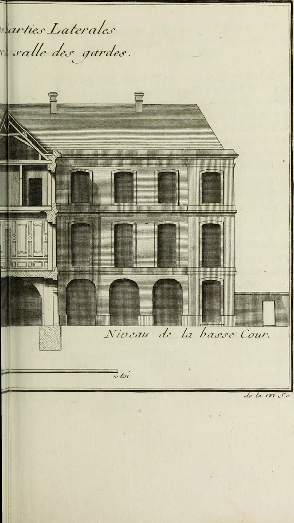 An illustration from L'art de bâtir des maisons de campagne : où l'on traite de leur distribution, de leur construction, & de leur decoration ... : avec l'explication de ses projets, et des desseins de menuiserie, de serrurerie, de parterres, & d'autres ornemens propres à la decoration intérieure & extérieure ..., 1743, leaf 136