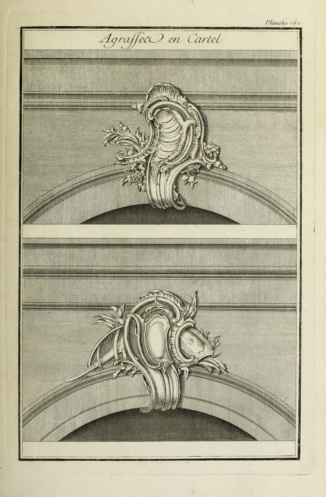 An illustration from L'art de bâtir des maisons de campagne : où l'on traite de leur distribution, de leur construction, & de leur decoration ... : avec l'explication de ses projets, et des desseins de menuiserie, de serrurerie, de parterres, & d'autres ornemens propres à la decoration intérieure & extérieure ..., 1743, leaf 320