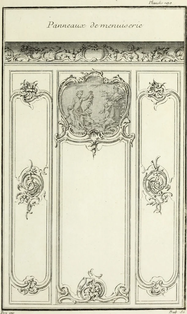 An illustration from L'art de bâtir des maisons de campagne : où l'on traite de leur distribution, de leur construction, & de leur decoration ... : avec l'explication de ses projets, et des desseins de menuiserie, de serrurerie, de parterres, & d'autres ornemens propres à la decoration intérieure & extérieure ..., 1743, leaf 336