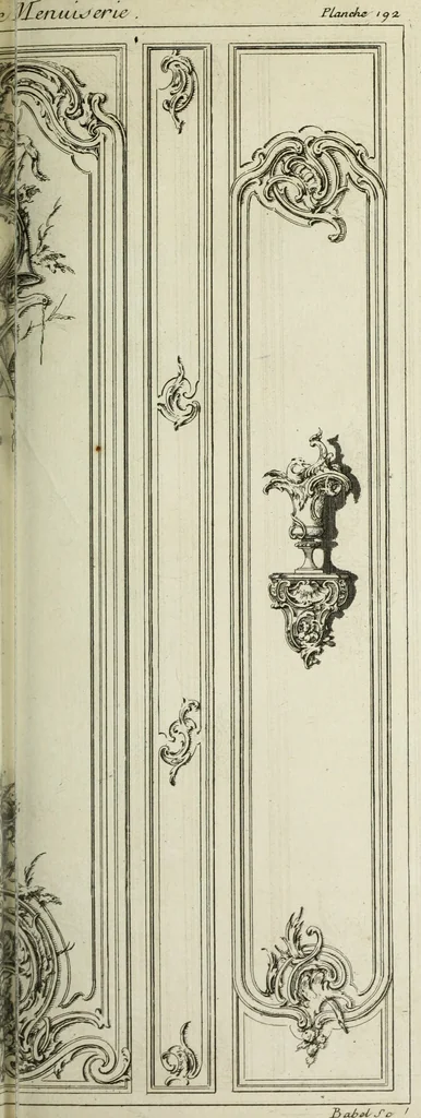 An illustration from L'art de bâtir des maisons de campagne : où l'on traite de leur distribution, de leur construction, & de leur decoration ... : avec l'explication de ses projets, et des desseins de menuiserie, de serrurerie, de parterres, & d'autres ornemens propres à la decoration intérieure & extérieure ..., 1743, leaf 342