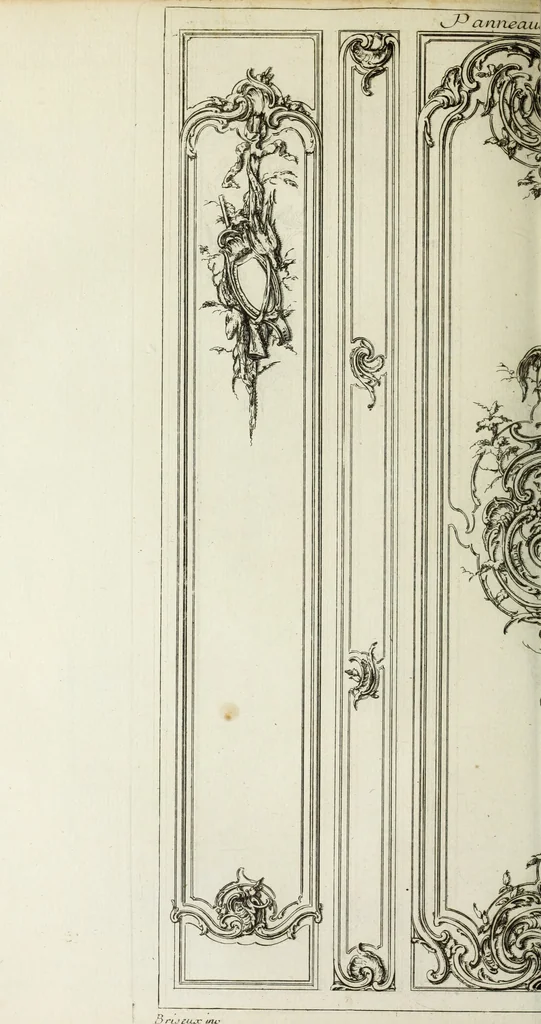 An illustration from L'art de bâtir des maisons de campagne : où l'on traite de leur distribution, de leur construction, & de leur decoration ... : avec l'explication de ses projets, et des desseins de menuiserie, de serrurerie, de parterres, & d'autres ornemens propres à la decoration intérieure & extérieure ..., 1743, leaf 347