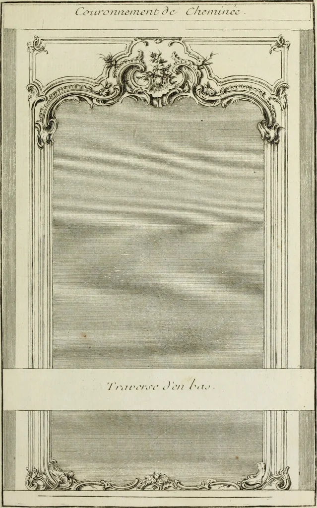An illustration from L'art de bâtir des maisons de campagne : où l'on traite de leur distribution, de leur construction, & de leur decoration ... : avec l'explication de ses projets, et des desseins de menuiserie, de serrurerie, de parterres, & d'autres ornemens propres à la decoration intérieure & extérieure ..., 1743, leaf 376