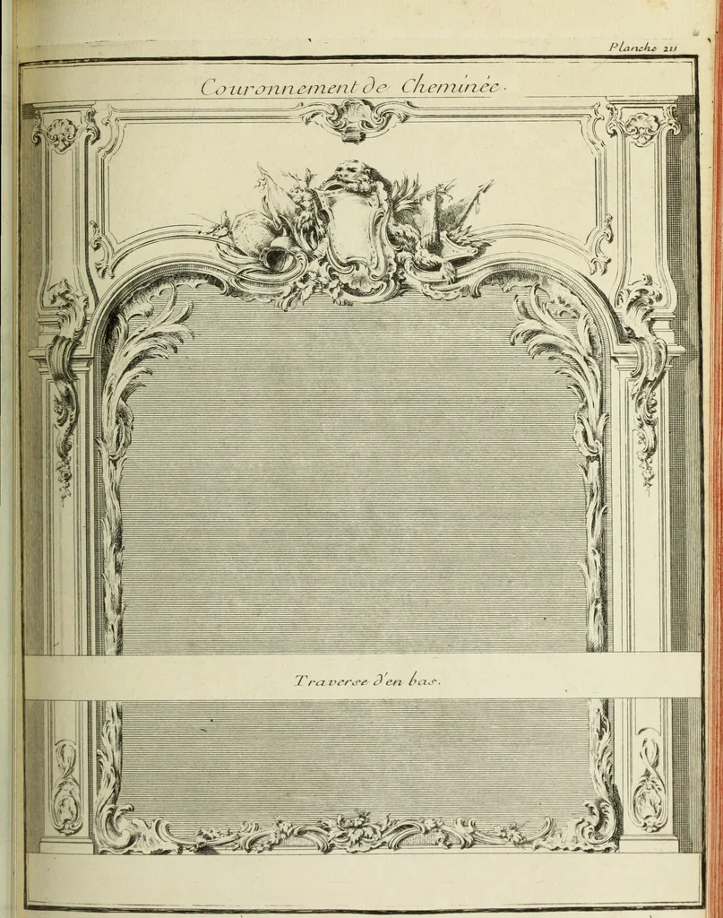 An illustration from L'art de bâtir des maisons de campagne : où l'on traite de leur distribution, de leur construction, & de leur decoration ... : avec l'explication de ses projets, et des desseins de menuiserie, de serrurerie, de parterres, & d'autres ornemens propres à la decoration intérieure & extérieure ..., 1743, leaf 382