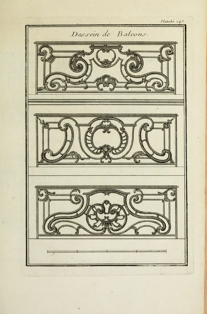 An illustration from L'art de bâtir des maisons de campagne : où l'on traite de leur distribution, de leur construction, & de leur decoration ... : avec l'explication de ses projets, et des desseins de menuiserie, de serrurerie, de parterres, & d'autres ornemens propres à la decoration intérieure & extérieure ..., 1743, leaf 466