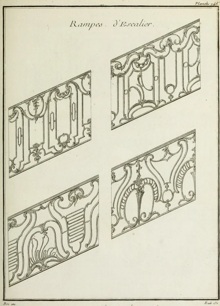 An illustration from L'art de bâtir des maisons de campagne : où l'on traite de leur distribution, de leur construction, & de leur decoration ... : avec l'explication de ses projets, et des desseins de menuiserie, de serrurerie, de parterres, & d'autres ornemens propres à la decoration intérieure & extérieure ..., 1743, leaf 470