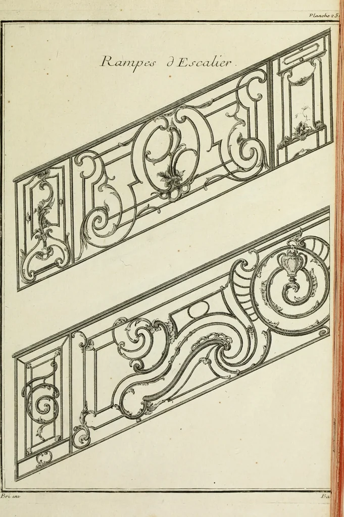 An illustration from L'art de bâtir des maisons de campagne : où l'on traite de leur distribution, de leur construction, & de leur decoration ... : avec l'explication de ses projets, et des desseins de menuiserie, de serrurerie, de parterres, & d'autres ornemens propres à la decoration intérieure & extérieure ..., 1743, leaf 482