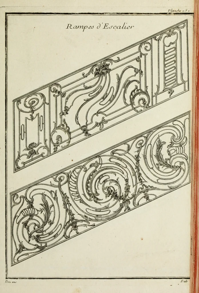 An illustration from L'art de bâtir des maisons de campagne : où l'on traite de leur distribution, de leur construction, & de leur decoration ... : avec l'explication de ses projets, et des desseins de menuiserie, de serrurerie, de parterres, & d'autres ornemens propres à la decoration intérieure & extérieure ..., 1743, leaf 484