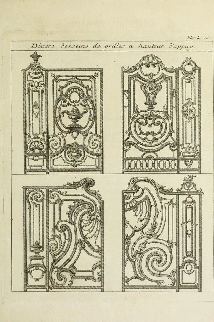 An illustration from L'art de bâtir des maisons de campagne : où l'on traite de leur distribution, de leur construction, & de leur decoration ... : avec l'explication de ses projets, et des desseins de menuiserie, de serrurerie, de parterres, & d'autres ornemens propres à la decoration intérieure & extérieure ..., 1743, leaf 500