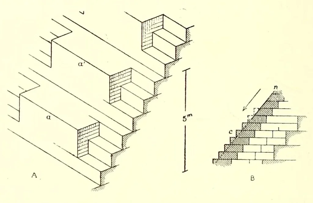 An illustration from L'art de bâtir chez les Égyptiens, 1904, leaf 110