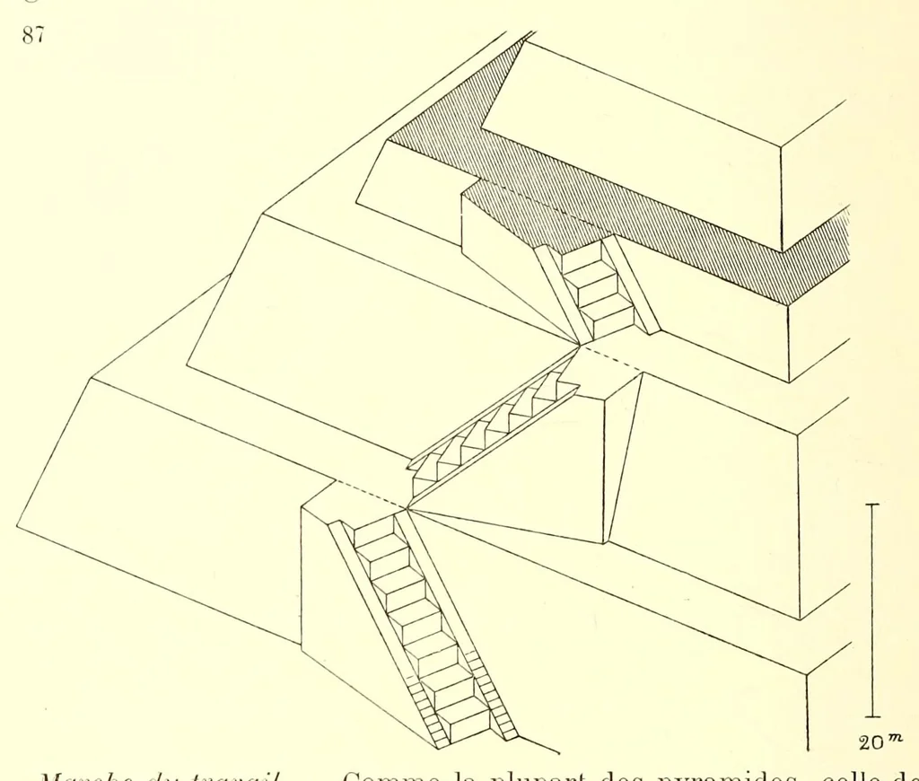 An illustration from L'art de bâtir chez les Égyptiens, 1904, leaf 120