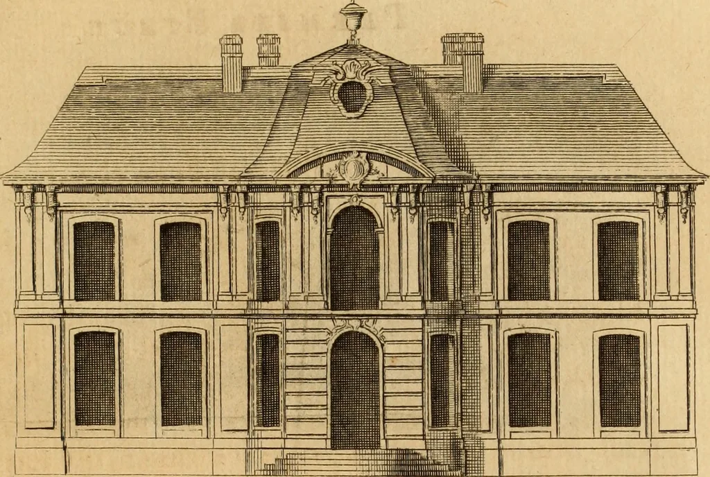 An illustration from L'art de bâtir des maisons de campagne : où L'on traite de leur distribution, de leur construction, & de leur decoration ... Avec l'explication de ces projets, et des desseins de menuiserie, de serrurerie, de parterres, & d'autres ornemens propres à la decoration intérieure & extérieure ..., 1761, leaf 106