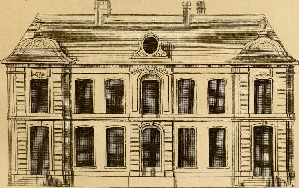 An illustration from L'art de bâtir des maisons de campagne : où L'on traite de leur distribution, de leur construction, & de leur decoration ... Avec l'explication de ces projets, et des desseins de menuiserie, de serrurerie, de parterres, & d'autres ornemens propres à la decoration intérieure & extérieure ..., 1761, leaf 106
