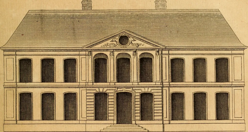 An illustration from L'art de bâtir des maisons de campagne : où L'on traite de leur distribution, de leur construction, & de leur decoration ... Avec l'explication de ces projets, et des desseins de menuiserie, de serrurerie, de parterres, & d'autres ornemens propres à la decoration intérieure & extérieure ..., 1761, leaf 120