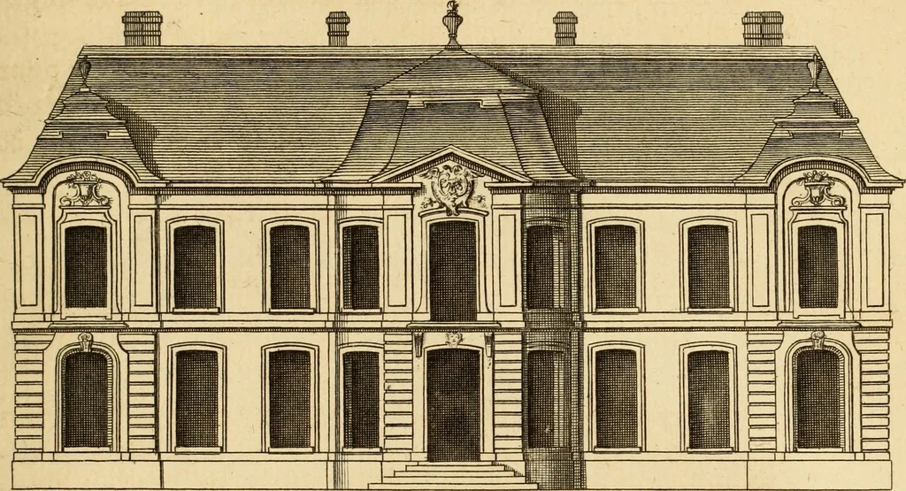 An illustration from L'art de bâtir des maisons de campagne : où L'on traite de leur distribution, de leur construction, & de leur decoration ... Avec l'explication de ces projets, et des desseins de menuiserie, de serrurerie, de parterres, & d'autres ornemens propres à la decoration intérieure & extérieure ..., 1761, leaf 146