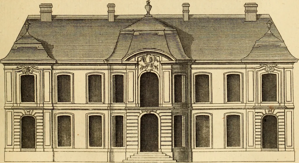 An illustration from L'art de bâtir des maisons de campagne : où L'on traite de leur distribution, de leur construction, & de leur decoration ... Avec l'explication de ces projets, et des desseins de menuiserie, de serrurerie, de parterres, & d'autres ornemens propres à la decoration intérieure & extérieure ..., 1761, leaf 146
