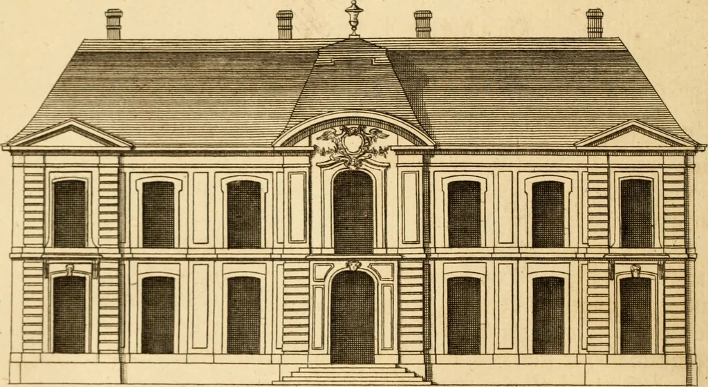 An illustration from L'art de bâtir des maisons de campagne : où L'on traite de leur distribution, de leur construction, & de leur decoration ... Avec l'explication de ces projets, et des desseins de menuiserie, de serrurerie, de parterres, & d'autres ornemens propres à la decoration intérieure & extérieure ..., 1761, leaf 159