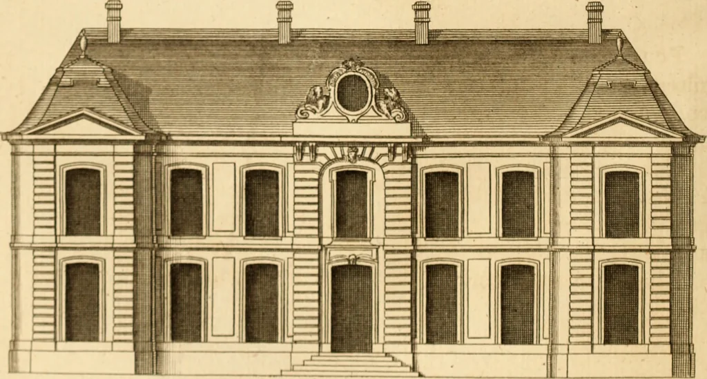 An illustration from L'art de bâtir des maisons de campagne : où L'on traite de leur distribution, de leur construction, & de leur decoration ... Avec l'explication de ces projets, et des desseins de menuiserie, de serrurerie, de parterres, & d'autres ornemens propres à la decoration intérieure & extérieure ..., 1761, leaf 159