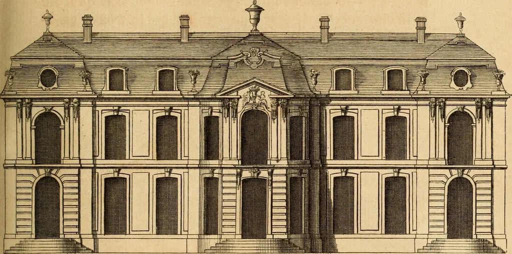 An illustration from L'art de bâtir des maisons de campagne : où L'on traite de leur distribution, de leur construction, & de leur decoration ... Avec l'explication de ces projets, et des desseins de menuiserie, de serrurerie, de parterres, & d'autres ornemens propres à la decoration intérieure & extérieure ..., 1761, leaf 198