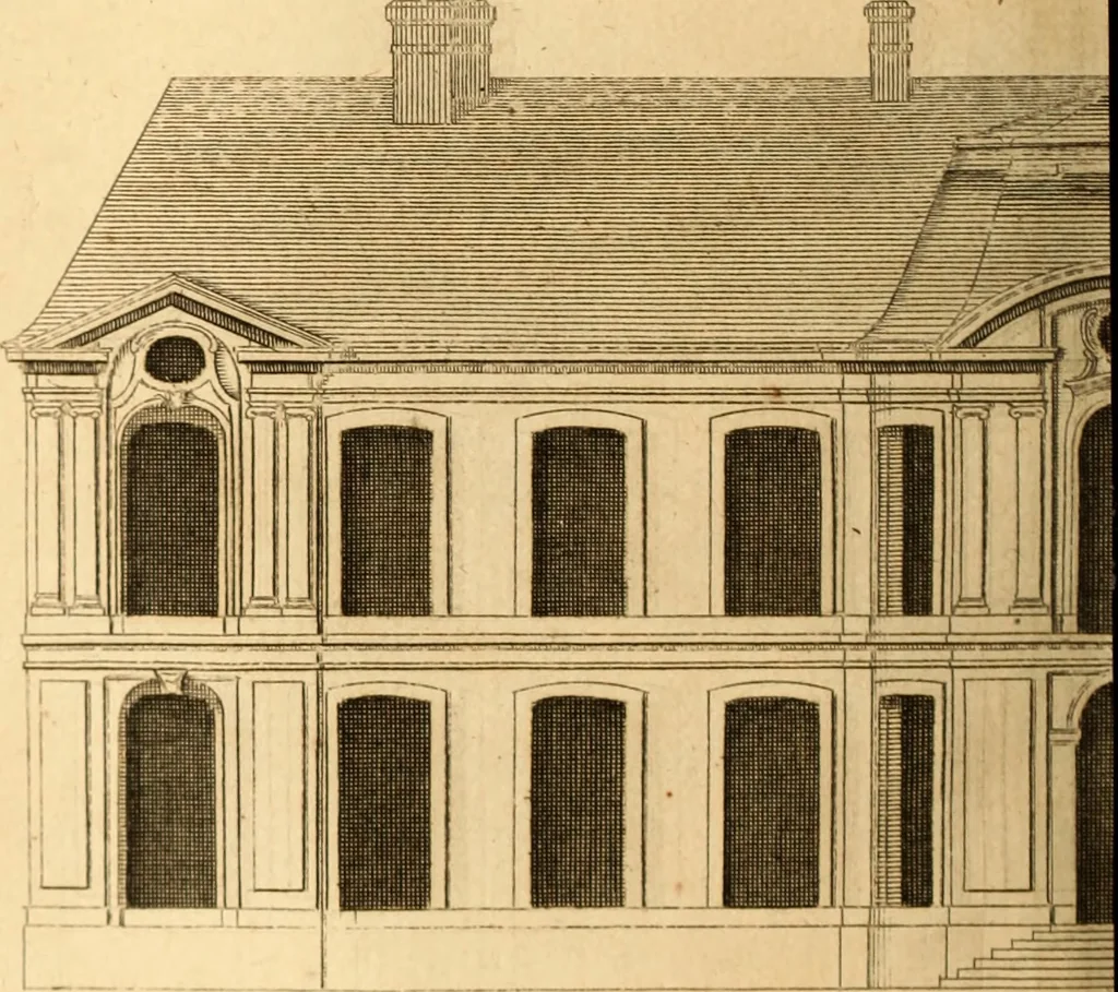 An illustration from L'art de bâtir des maisons de campagne : où L'on traite de leur distribution, de leur construction, & de leur decoration ... Avec l'explication de ces projets, et des desseins de menuiserie, de serrurerie, de parterres, & d'autres ornemens propres à la decoration intérieure & extérieure ..., 1761, leaf 249