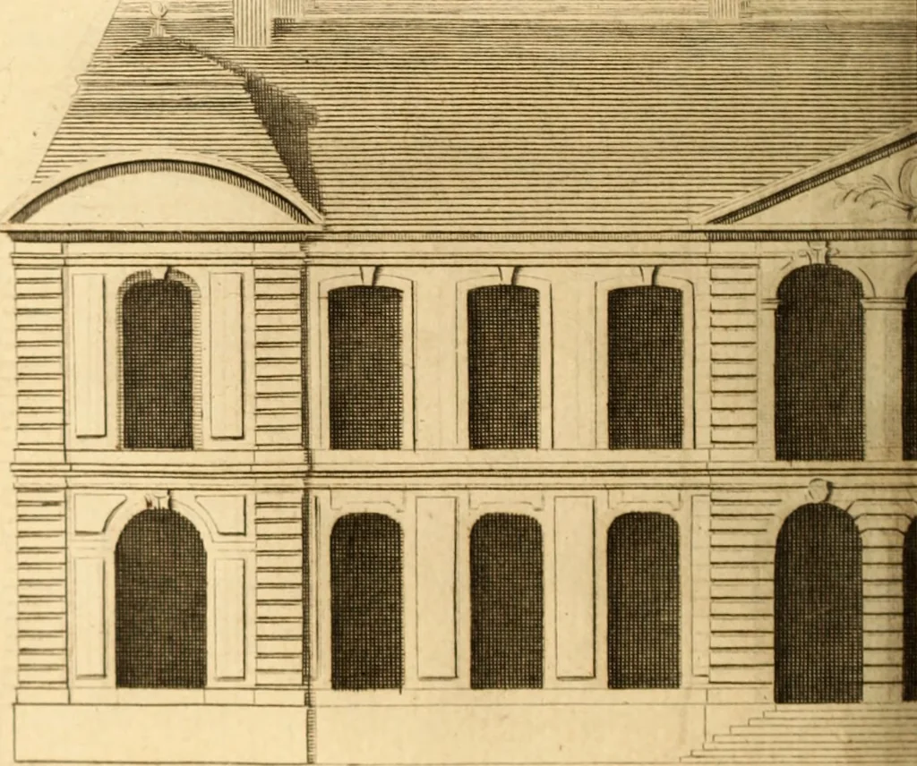 An illustration from L'art de bâtir des maisons de campagne : où L'on traite de leur distribution, de leur construction, & de leur decoration ... Avec l'explication de ces projets, et des desseins de menuiserie, de serrurerie, de parterres, & d'autres ornemens propres à la decoration intérieure & extérieure ..., 1761, leaf 273
