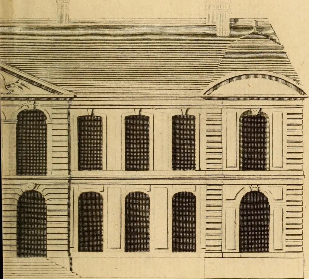 An illustration from L'art de bâtir des maisons de campagne : où L'on traite de leur distribution, de leur construction, & de leur decoration ... Avec l'explication de ces projets, et des desseins de menuiserie, de serrurerie, de parterres, & d'autres ornemens propres à la decoration intérieure & extérieure ..., 1761, leaf 274