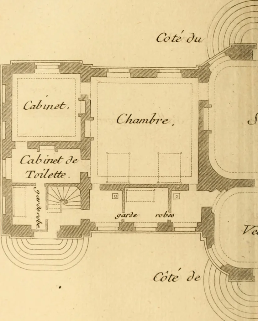 An illustration from L'art de bâtir des maisons de campagne : où L'on traite de leur distribution, de leur construction, & de leur decoration ... Avec l'explication de ces projets, et des desseins de menuiserie, de serrurerie, de parterres, & d'autres ornemens propres à la decoration intérieure & extérieure ..., 1761, leaf 285