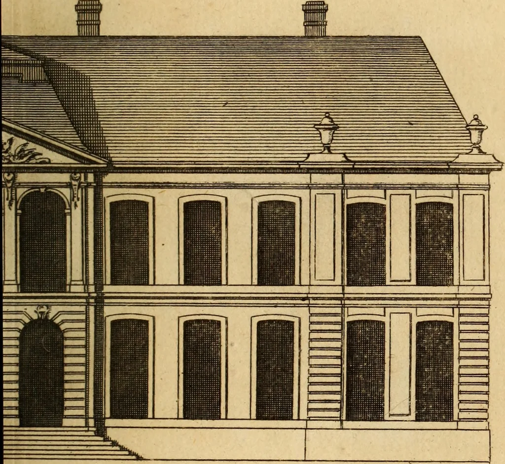 An illustration from L'art de bâtir des maisons de campagne : où L'on traite de leur distribution, de leur construction, & de leur decoration ... Avec l'explication de ces projets, et des desseins de menuiserie, de serrurerie, de parterres, & d'autres ornemens propres à la decoration intérieure & extérieure ..., 1761, leaf 350