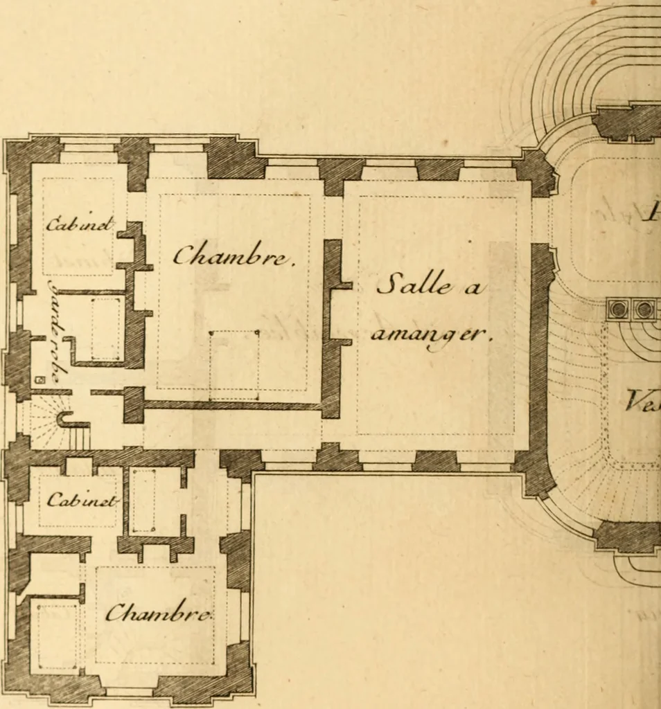 An illustration from L'art de bâtir des maisons de campagne : où L'on traite de leur distribution, de leur construction, & de leur decoration ... Avec l'explication de ces projets, et des desseins de menuiserie, de serrurerie, de parterres, & d'autres ornemens propres à la decoration intérieure & extérieure ..., 1761, leaf 367