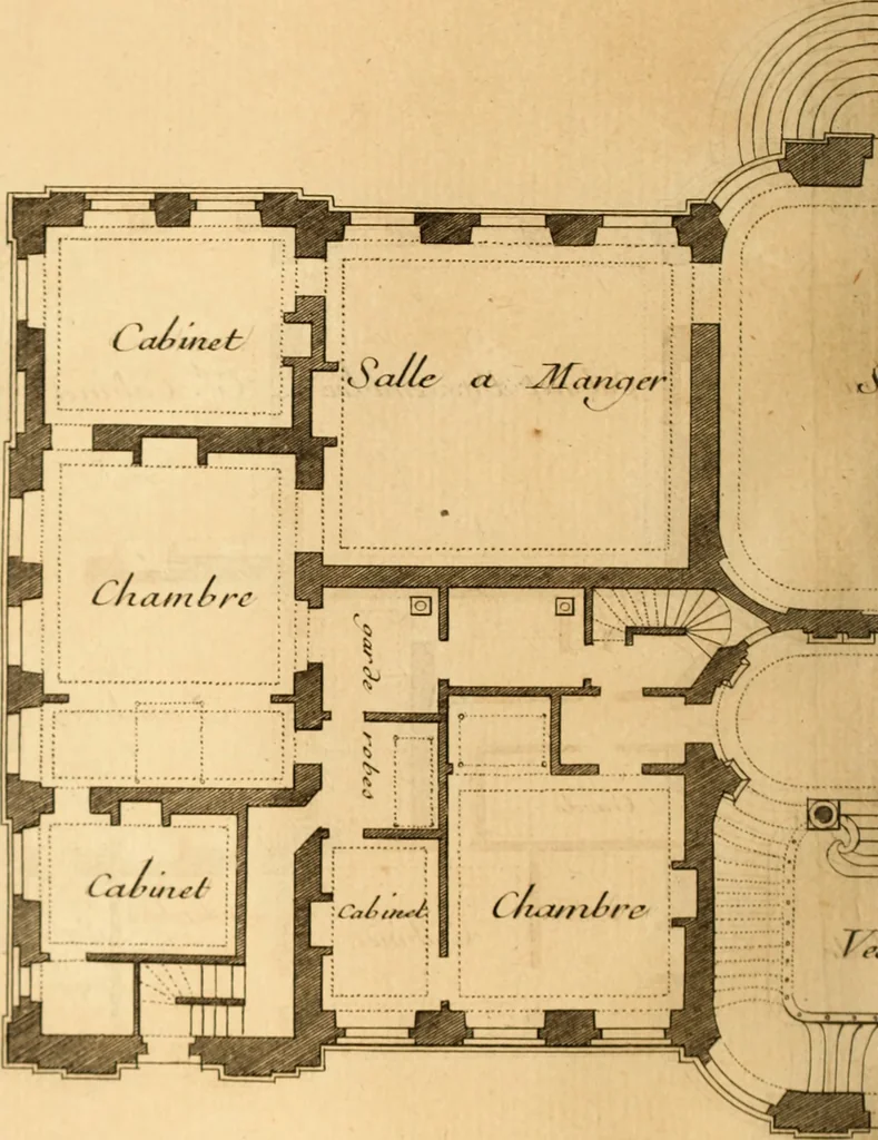 An illustration from L'art de bâtir des maisons de campagne : où L'on traite de leur distribution, de leur construction, & de leur decoration ... Avec l'explication de ces projets, et des desseins de menuiserie, de serrurerie, de parterres, & d'autres ornemens propres à la decoration intérieure & extérieure ..., 1761, leaf 391