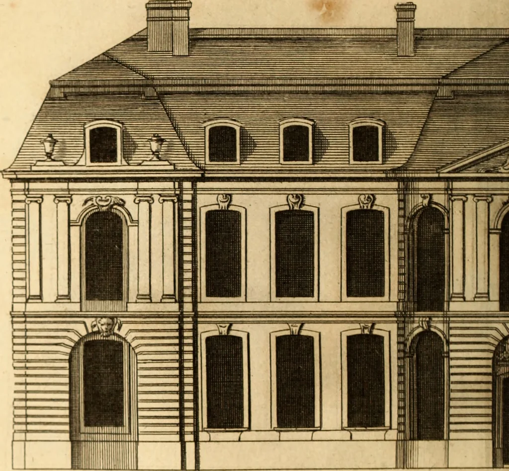 An illustration from L'art de bâtir des maisons de campagne : où L'on traite de leur distribution, de leur construction, & de leur decoration ... Avec l'explication de ces projets, et des desseins de menuiserie, de serrurerie, de parterres, & d'autres ornemens propres à la decoration intérieure & extérieure ..., 1761, leaf 419