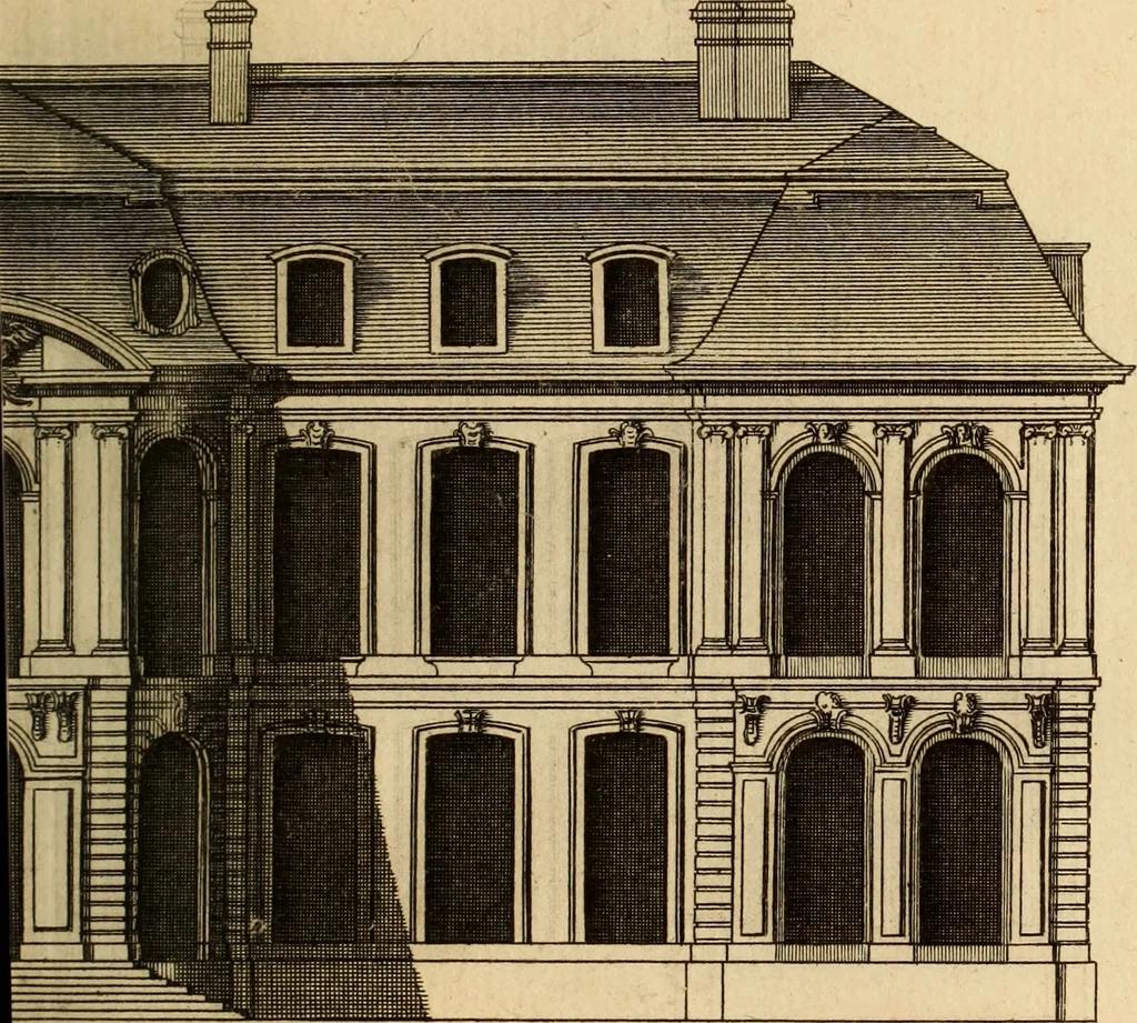 An illustration from L'art de bâtir des maisons de campagne : où L'on traite de leur distribution, de leur construction, & de leur decoration ... Avec l'explication de ces projets, et des desseins de menuiserie, de serrurerie, de parterres, & d'autres ornemens propres à la decoration intérieure & extérieure ..., 1761, leaf 426