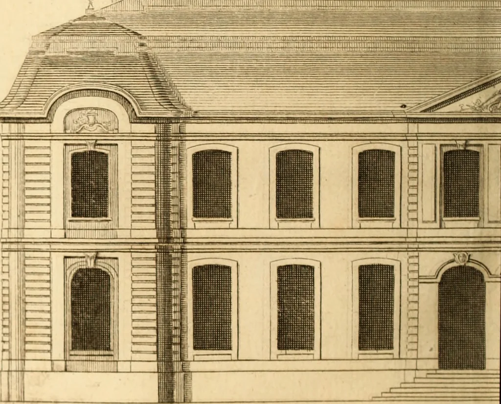 An illustration from L'art de bâtir des maisons de campagne : où L'on traite de leur distribution, de leur construction, & de leur decoration ... Avec l'explication de ces projets, et des desseins de menuiserie, de serrurerie, de parterres, & d'autres ornemens propres à la decoration intérieure & extérieure ..., 1761, leaf 457