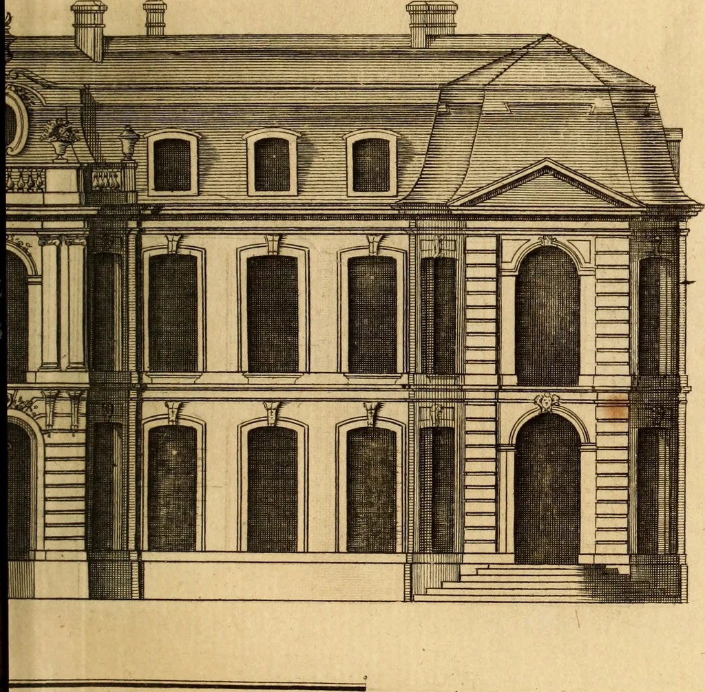 An illustration from L'art de bâtir des maisons de campagne : où L'on traite de leur distribution, de leur construction, & de leur decoration ... Avec l'explication de ces projets, et des desseins de menuiserie, de serrurerie, de parterres, & d'autres ornemens propres à la decoration intérieure & extérieure ..., 1761, leaf 522