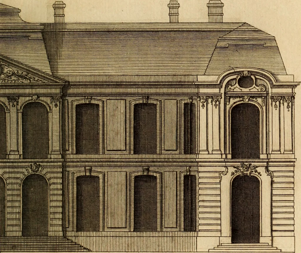 An illustration from L'art de bâtir des maisons de campagne : où L'on traite de leur distribution, de leur construction, & de leur decoration ... Avec l'explication de ces projets, et des desseins de menuiserie, de serrurerie, de parterres, & d'autres ornemens propres à la decoration intérieure & extérieure ..., 1761, leaf 584