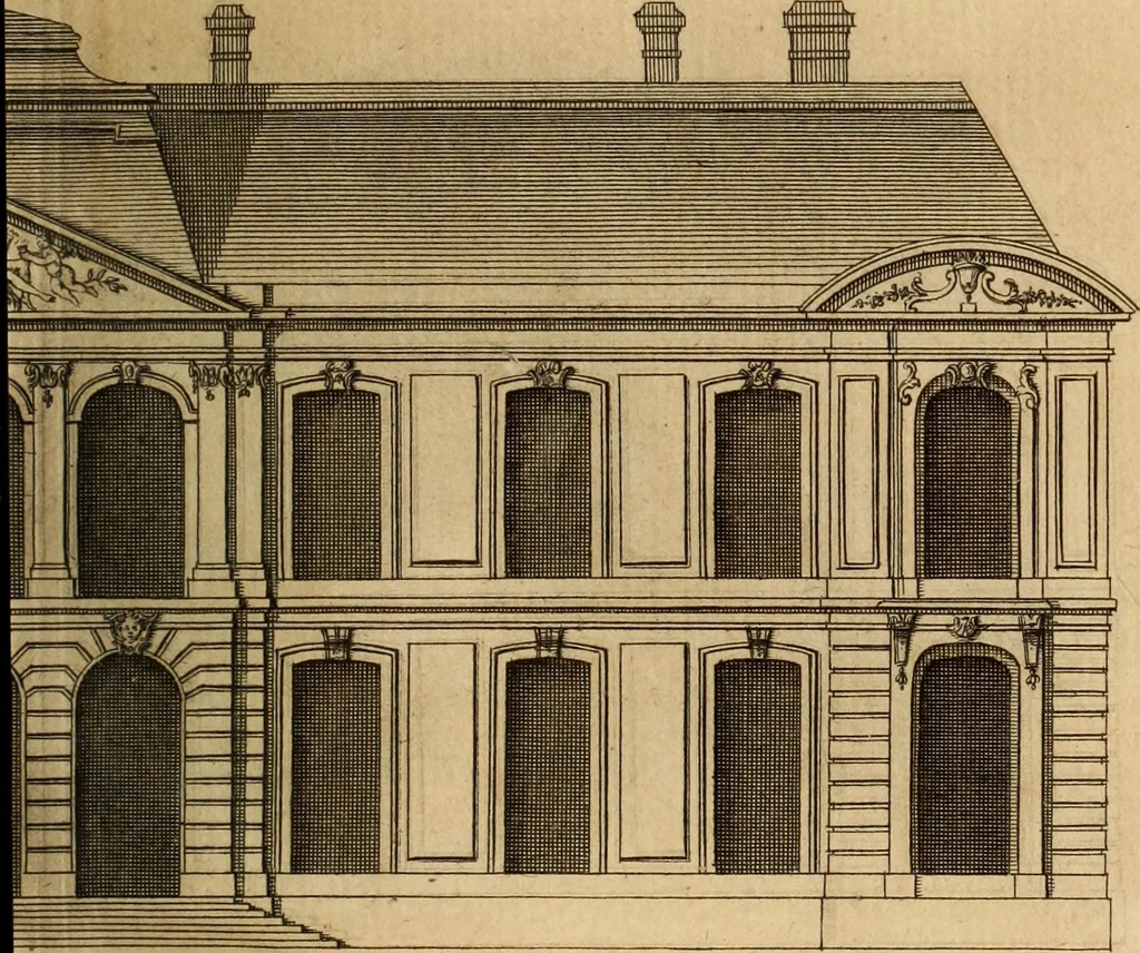 An illustration from L'art de bâtir des maisons de campagne : où L'on traite de leur distribution, de leur construction, & de leur decoration ... Avec l'explication de ces projets, et des desseins de menuiserie, de serrurerie, de parterres, & d'autres ornemens propres à la decoration intérieure & extérieure ..., 1761, leaf 588