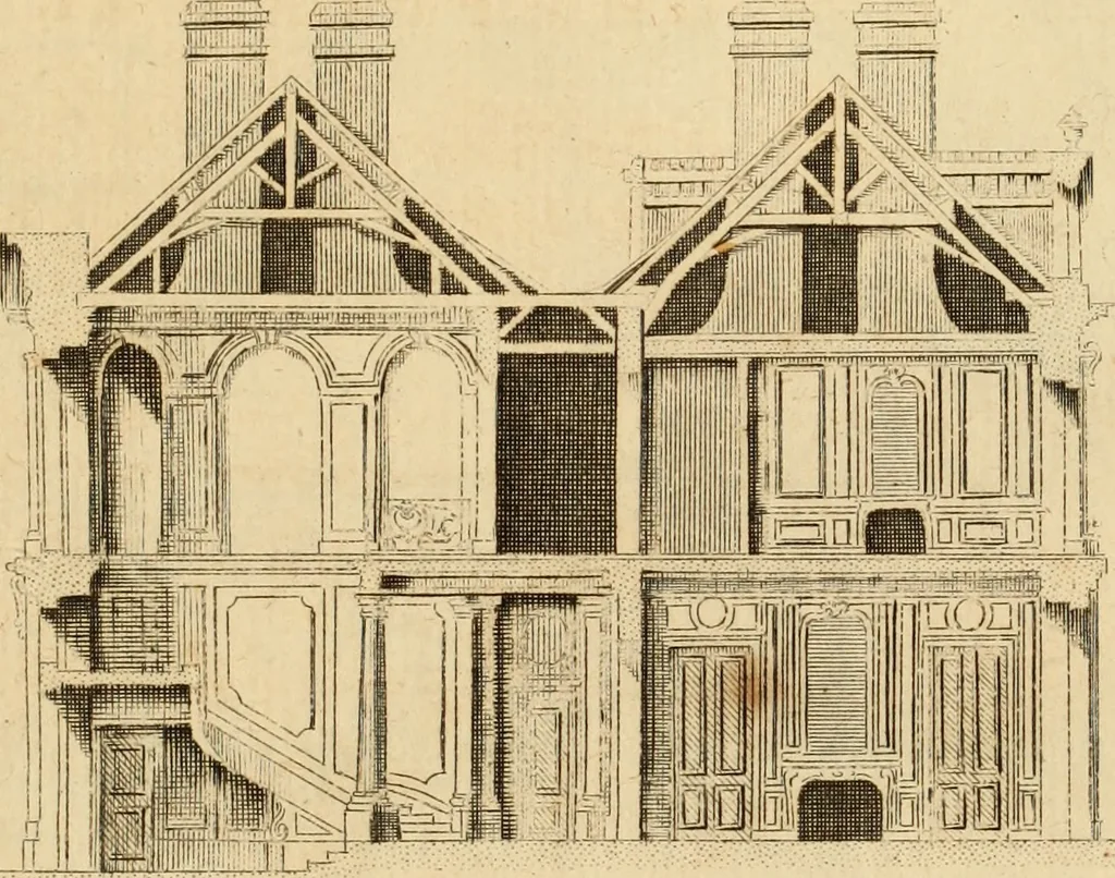An illustration from L'art de bâtir des maisons de campagne : où L'on traite de leur distribution, de leur construction, & de leur decoration ... Avec l'explication de ces projets, et des desseins de menuiserie, de serrurerie, de parterres, & d'autres ornemens propres à la decoration intérieure & extérieure ..., 1761, leaf 68